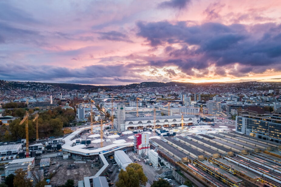 Aerial view of Stuttgart21