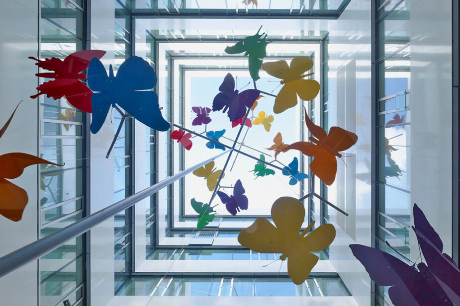 Butterfly Mobile hanging in children's hospital Ölgäle in Stuttgart