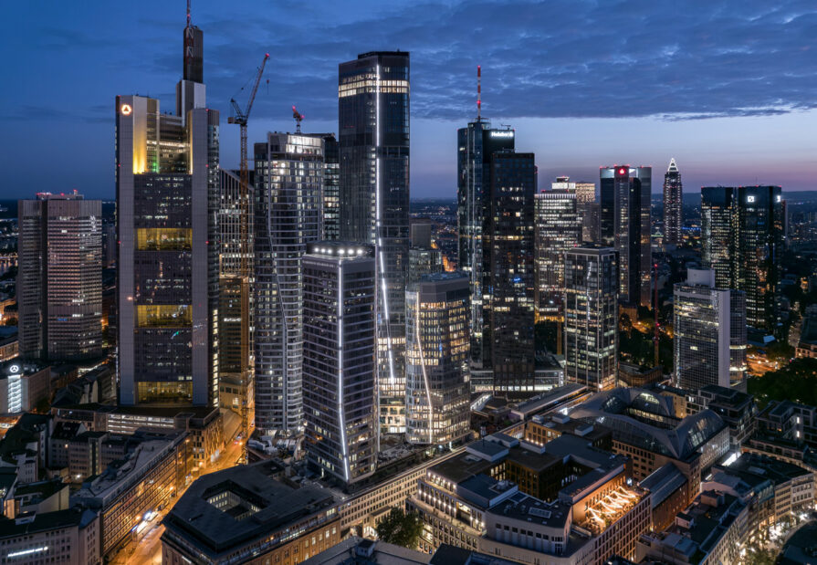 The FOUR in the Frankfurt skyline